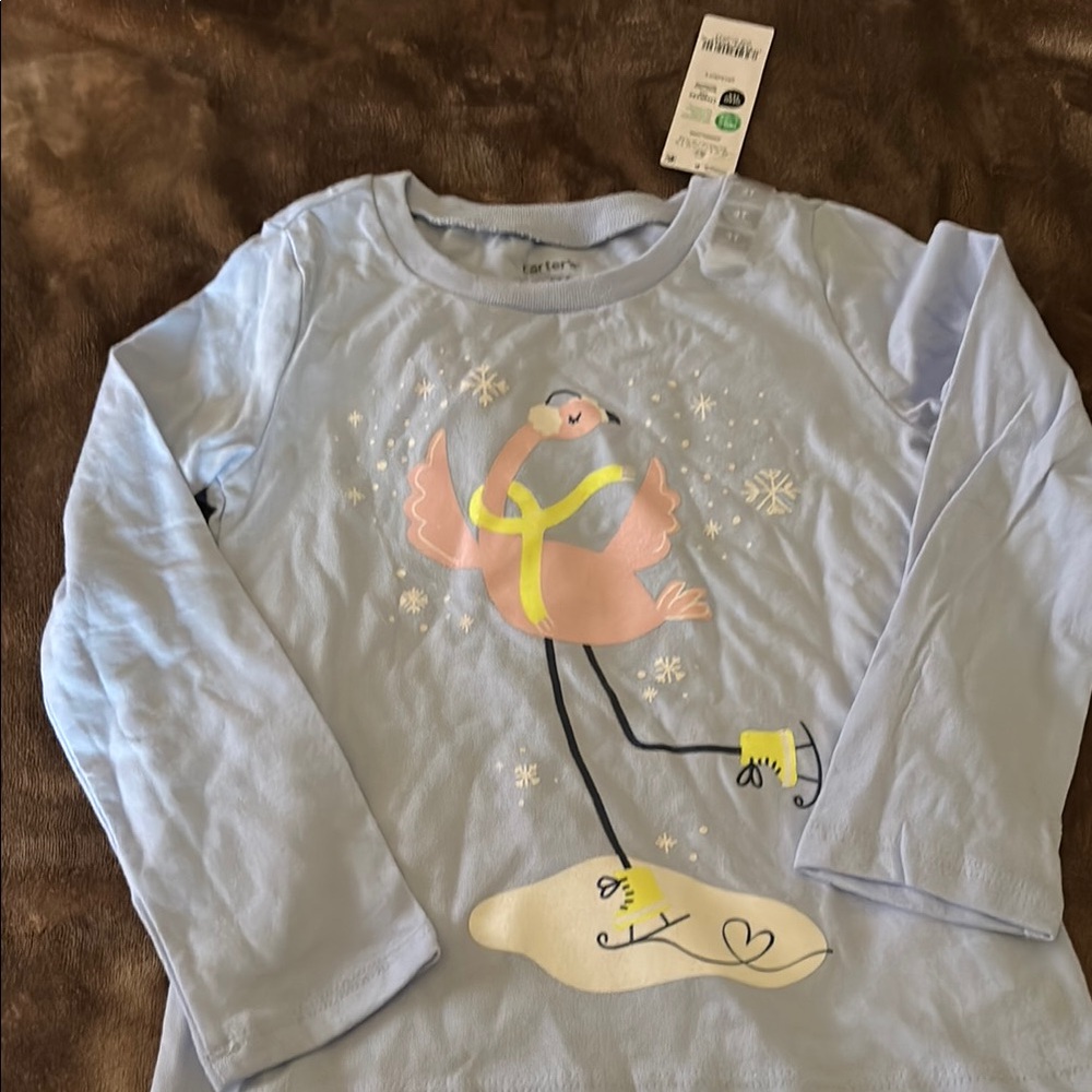 Carter's Blue Flamingo Long Sleeve Tee